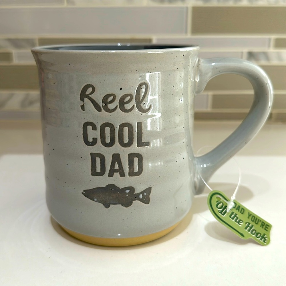 Reel Cool Dad 20 oz gray ceramic mug